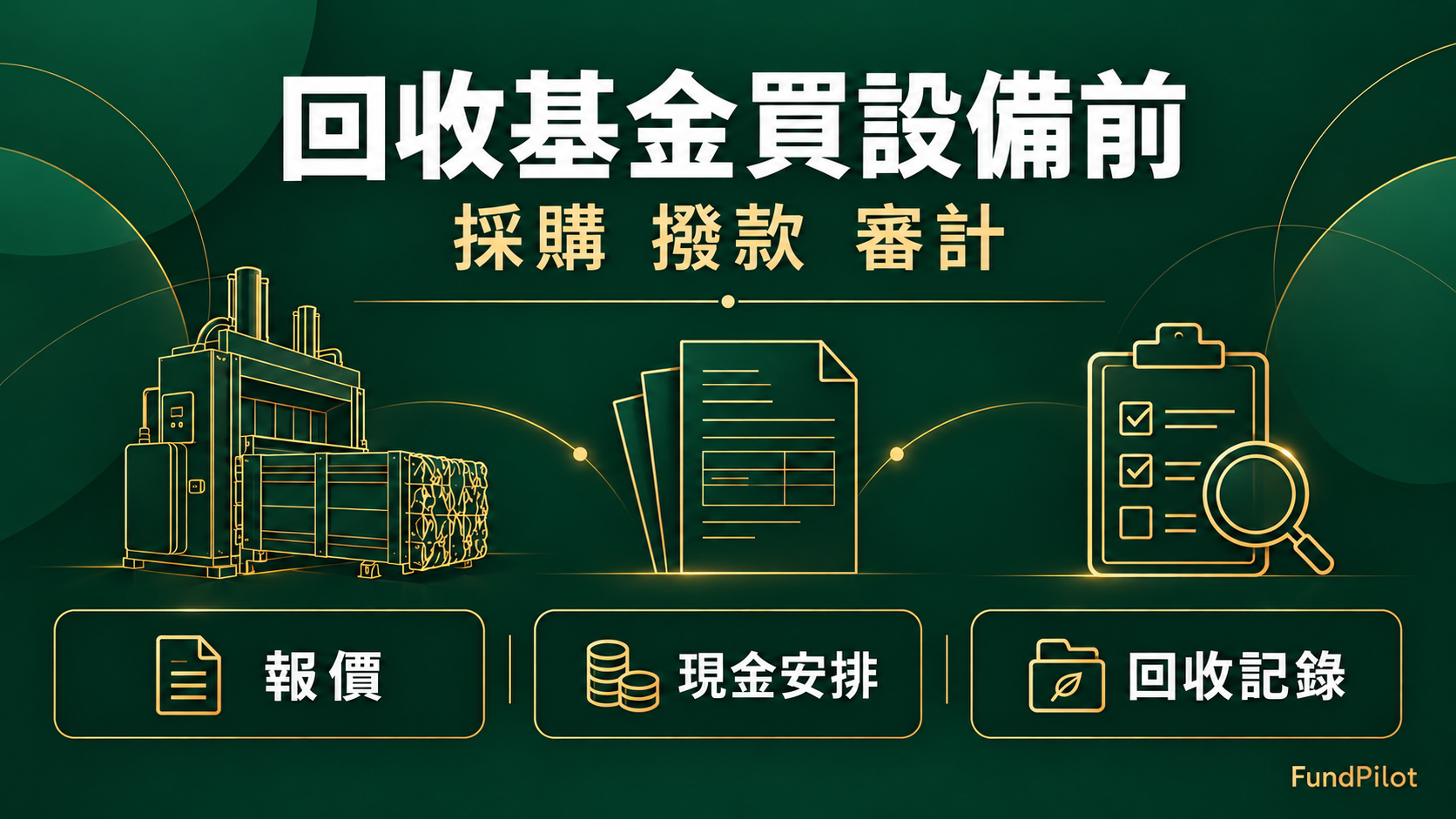 回收基金設備採購實務封面 報價現金安排及回收記錄