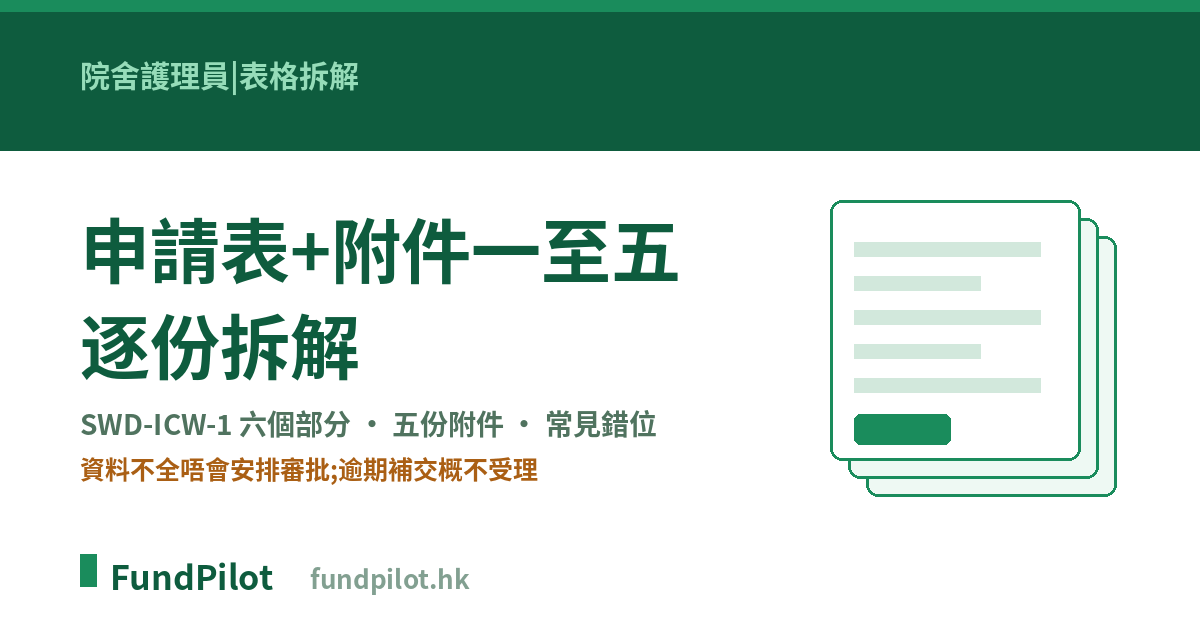 申請表 SWD-ICW-1 與附件逐份拆解