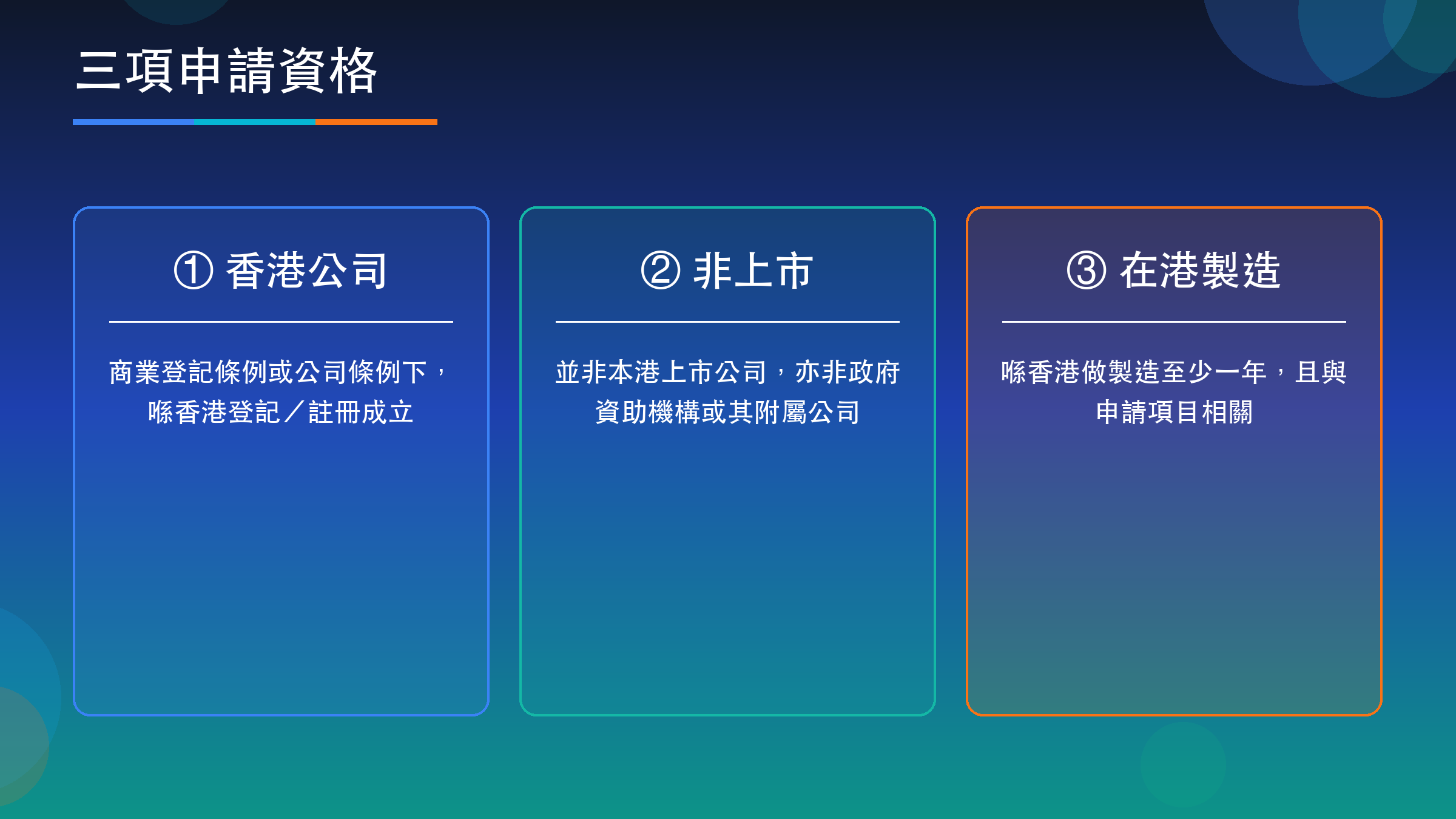 Manufacturing+ 三項申請資格