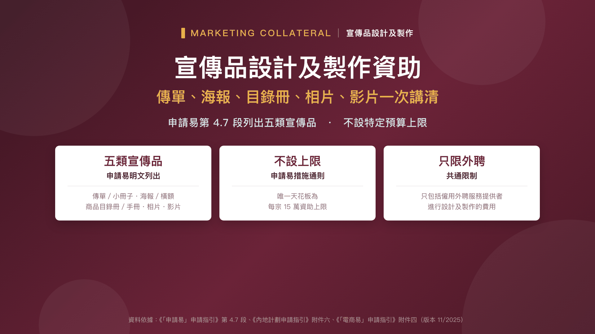 宣傳品設計及製作資助——傳單、海報、目錄冊、相片、影片一次講清
