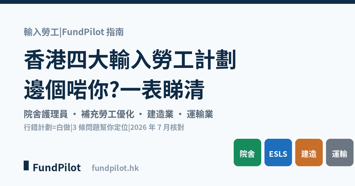 香港四大輸入勞工計劃比較